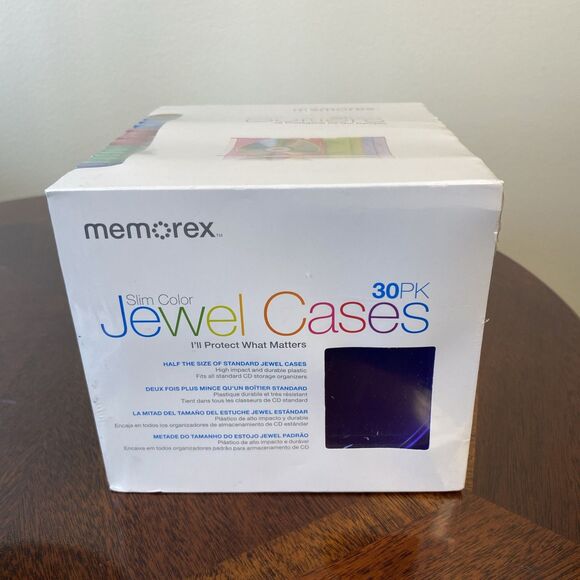 Memorex 30 Pack Slim Clear Jewel Cases CD/DVD High Impact Durable - NEW Sealed ! - Picture 3 of 6